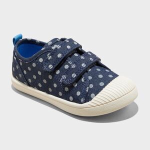 Toddler Hook & Loop Sneakers Blue White Dots Size 11 Unisex